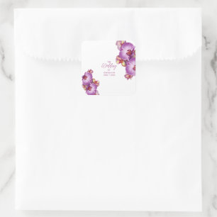 Autocollant de mariage aux orchidées