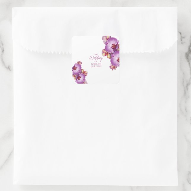Autocollant de mariage aux orchidées (Sac)