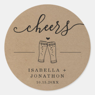 Autocollant de mariage bière Cheers