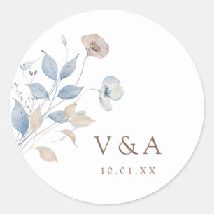 Autocollant de mariage bohème floral