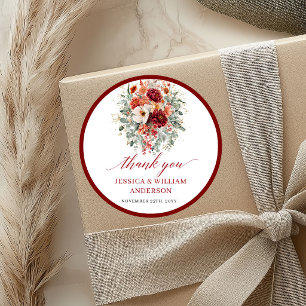 Autocollant de mariage bordeaux automne