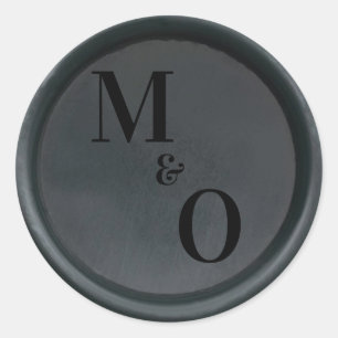 Autocollant de mariage de sceau de cire noire pers