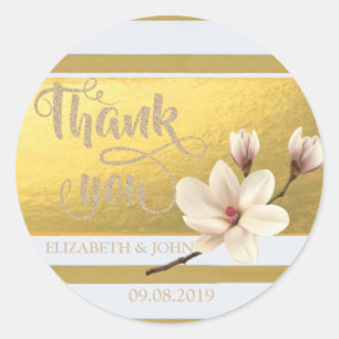 Autocollant de mariage Elegant Gold Stripes Magnol