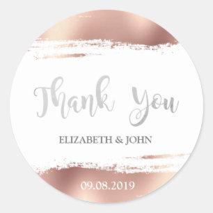Autocollant de mariage Elegant Rose Gold Brash Str