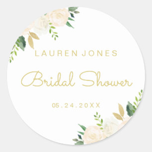 Autocollant de mariage floral or rose