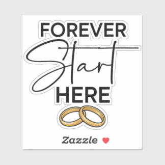 Autocollant de mariage Forever Starts Here