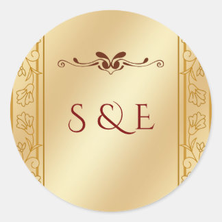 Autocollant de mariage métallisé or Luxe Élégant