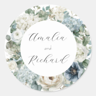 Autocollant de mariage personnalisé à motif floral