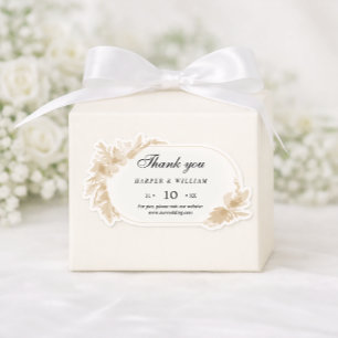 Autocollant de mariage remerciement fleurs aquarel