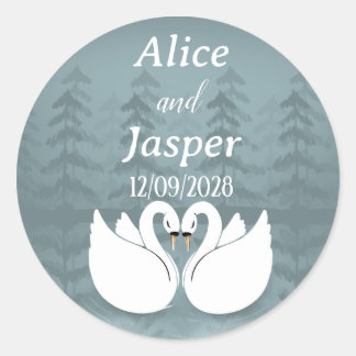 Autocollant de mariage romantique et élégant modif