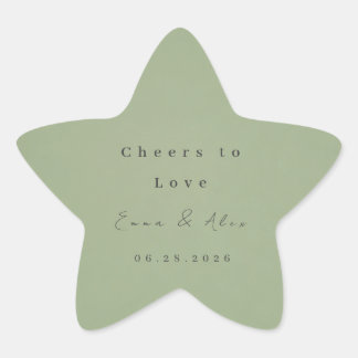 Autocollant de mariage vert sauge