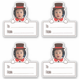 Autocollant de marqueur de cadeau de bonhomme de n
