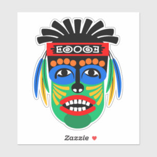 Autocollant de masque tribal ethnique