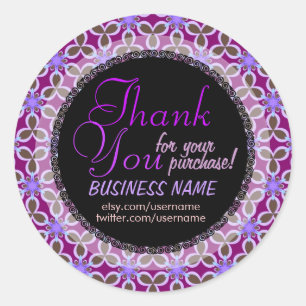 Autocollant de Merci d'affaires à motif floral vio