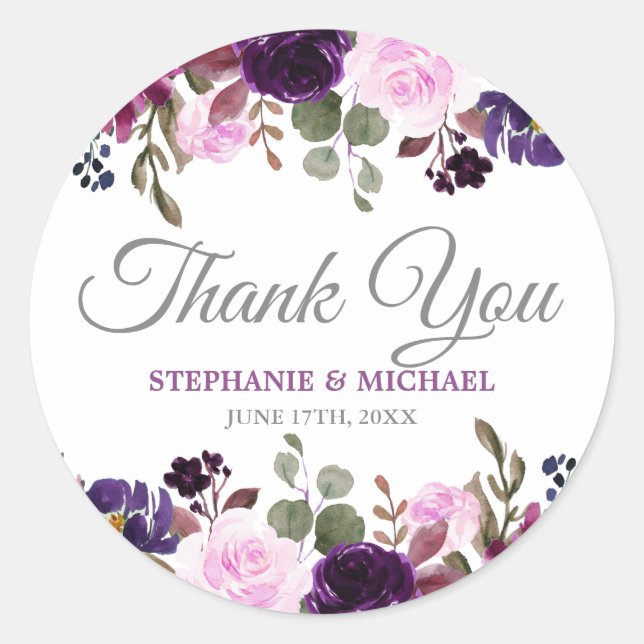 Autocollant de Merci de  de Boho Floral Lavender (Devant)