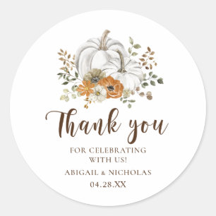 Autocollant de Merci de Mariage Rustique Floral Ci