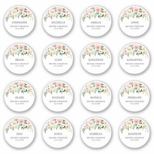 Autocollant de Merci de nom d'invité mariage perso (Devant)