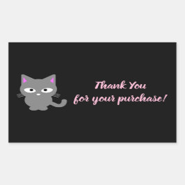 Autocollant de Merci noir personnalisable avec cha