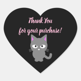 Autocollant de Merci noir personnalisable avec cha