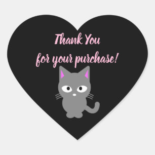 Autocollant de Merci noir personnalisable avec cha