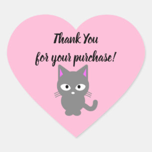 Autocollant de Merci rose personnalisable avec cha