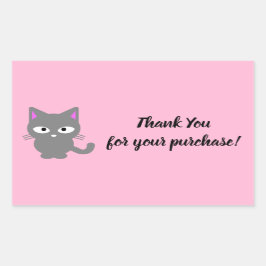 Autocollant de Merci rose personnalisable avec cha