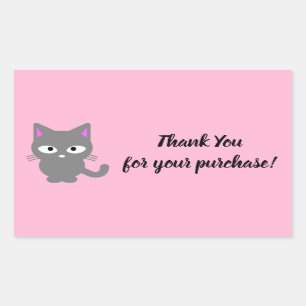 Autocollant de Merci rose personnalisable avec cha