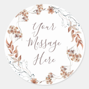 Autocollant de message à l'aquarelle de fleurs sau