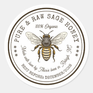Autocollant de mise en conserve de miel de sauge a