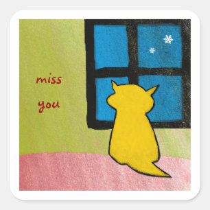 Autocollant de Mlle You Baby Cat Square