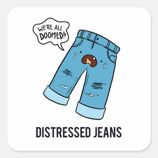 Autocollant de mode Jeans en état de détresse (Devant)