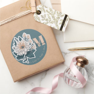 Autocollant de monogramme couleur Boho Pastel