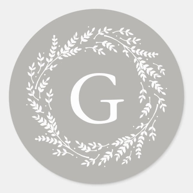 Autocollant de monogramme de couronne rustique (Devant)