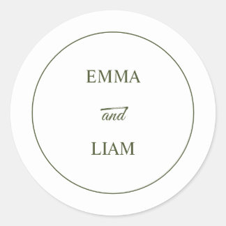 Autocollant de monogramme de mariage classique élé