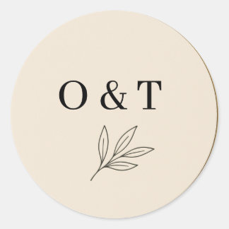 Autocollant de monogramme de mariage élégant – Per