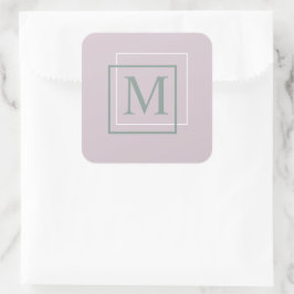 Autocollant de monogramme pastel violet moderne