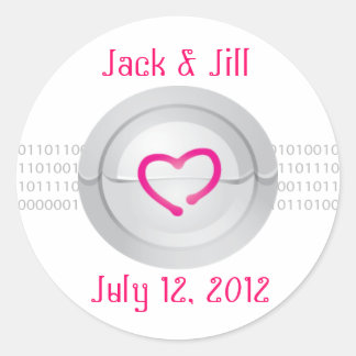 Autocollant de monogramme Robot Love