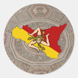 Autocollant de mosaïque de la Sicile Trinacria