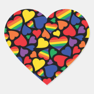 Autocollant de motif de coeurs de gay pride