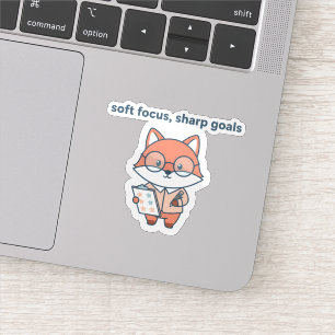 Autocollant de motivation Renard mignon Objectifs 