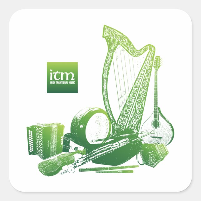 Autocollant de musique traditionnelle irlandaise (Devant)