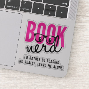 Autocollant de nerd de livre