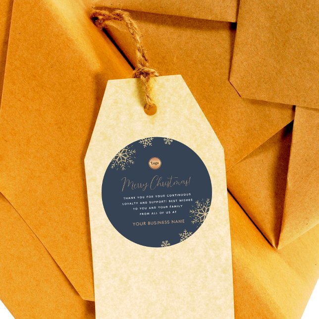 Autocollant de Noël avec logo flocon de neige bleu (Créateur téléchargé)