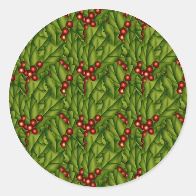 Autocollant de Noël Berry Vert (Devant)