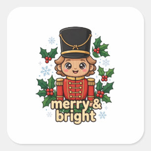 Autocollant de Noël Casse-Noisette Mignon et Lumin