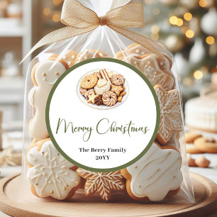 Autocollant de Noël chic neutre nom de famille per