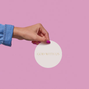 Autocollant de Noël crème « DIEU AVEC NOUS » #2