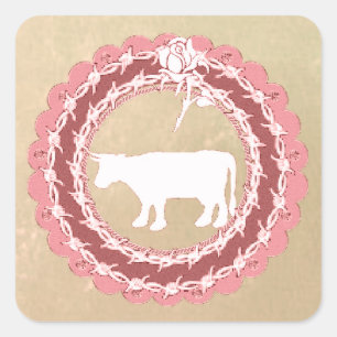 Autocollant de Noël de vache