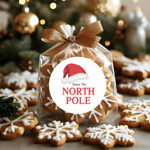 Autocollant de Noël du Pôle Nord   Chapeau de Père