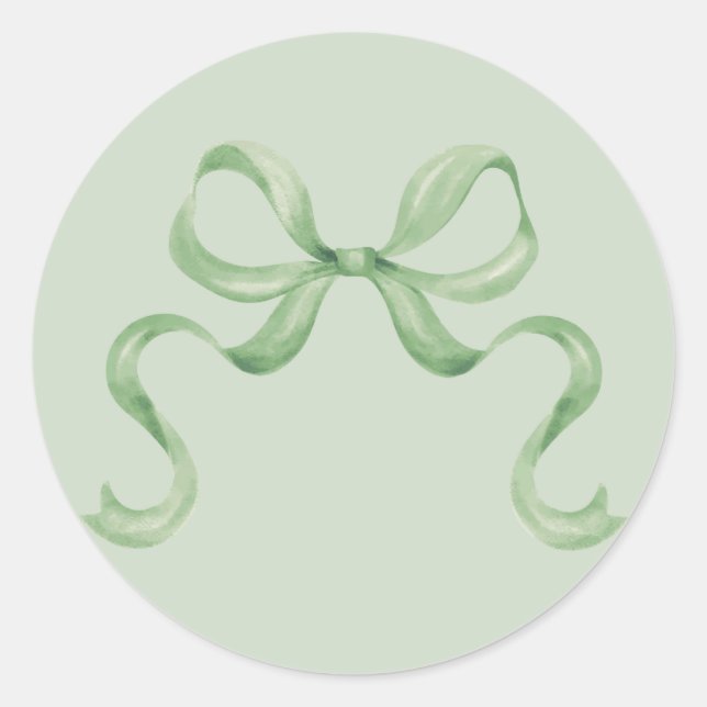 Autocollant de Noël en aquarelle - Vert (Devant)